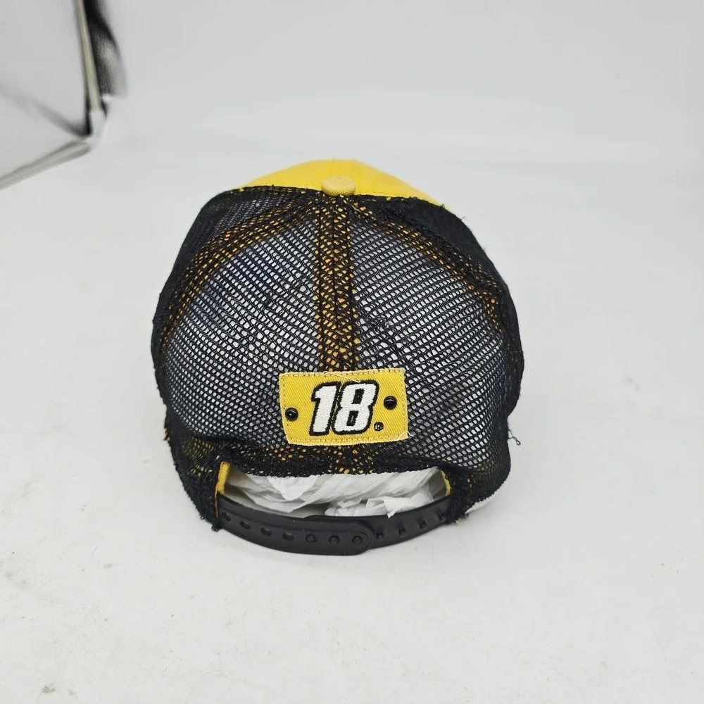 Kyle Busch Trucker Hat Nascar M&M's Racing‎ Mesh Back Yellow Wings Y2K Studded